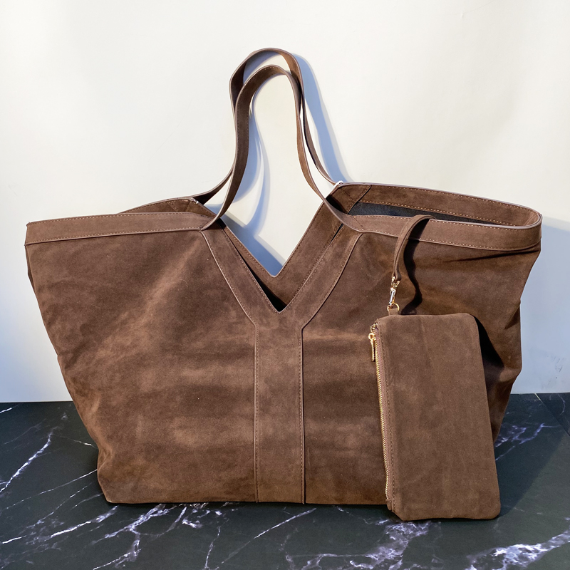 Luxury Bags Tote - 여성용 빈티지 오버 사이즈 인조 스웨이드