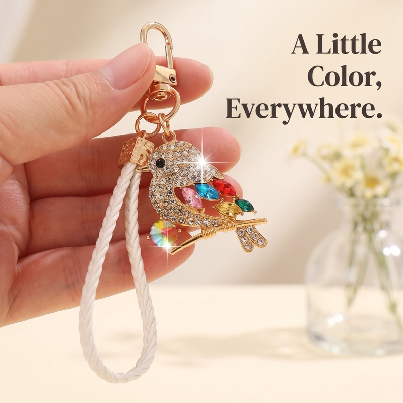 새로운 고급스러운 반짝이는 크리스털 까치 모양 키 체인 - Luxury Bags Cute 리뷰 및 가격