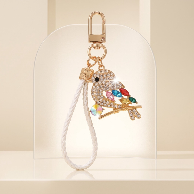 새로운 고급스러운 반짝이는 크리스털 까치 모양 키 체인 - Luxury Bags Cute 리뷰 및 가격