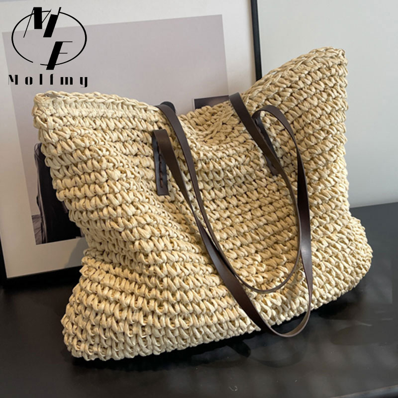 짚으로 엮은 토트백, 캐주얼한 스타일, 넉넉한 수납 공 - Luxury Bags Tote 리뷰 및 가격