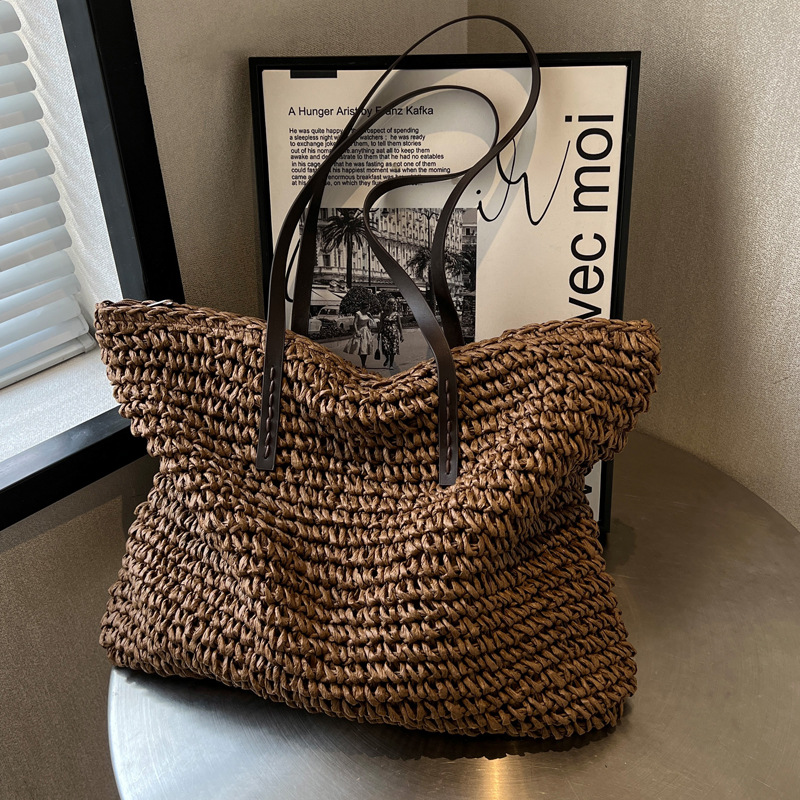 짚으로 엮은 토트백, 캐주얼한 스타일, 넉넉한 수납 공 - Luxury Bags Tote 리뷰 및 가격